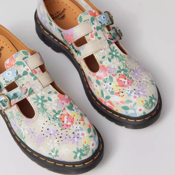 DR. MARTENS 8065 FLORAL MASH UP LEATHER MARY JANE MSRP$170 Super Cute - Picture 14 of 16